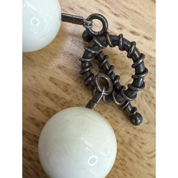 Black & White Glass Beaded Necklace With Toggle Clasp - Picture 10 of 10